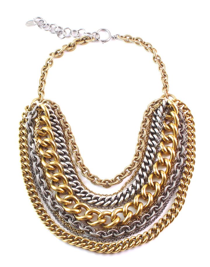 Elizabeth Cole Jewelry - Gold & Silver Chain Necklace