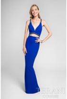 Terani Prom - Deep V-neckline Illusion Chain Beaded Prom Dress 1711p2350