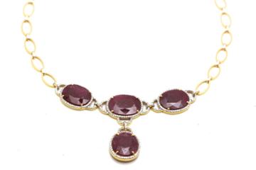 Tresor Collection - 18k Yellow Gold Ruby And Diamond Necklace