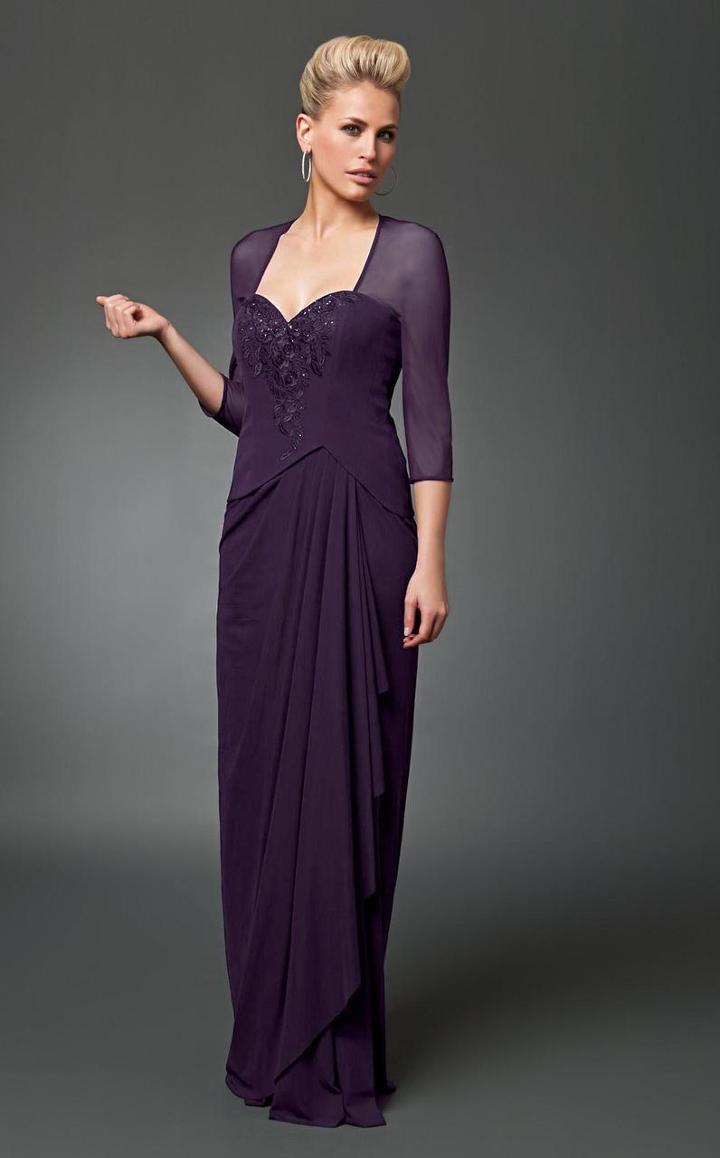Daymor Couture - Embellished Sweetheart Tiered Long Dress 218