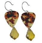 Femme Metale Jewelry - Guitar Pick Earrings Tortie Yellow
