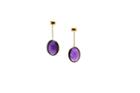 Tresor Collection - Amethyst Smooth Oval Earring In 18k Yellow Gold