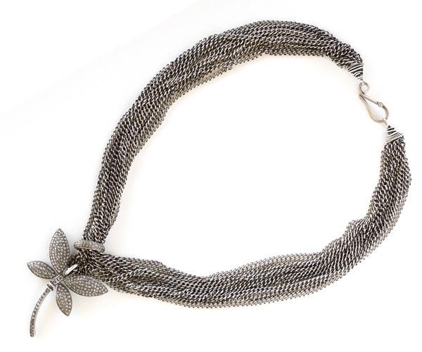 Irit Design - Sterling Silver And Diamond Dragonfly Necklace