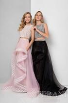Terani Prom - Sequined Two-piece High-low Gown 1711p2697