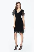 Daymor Couture - V-neck Short Sleeved Cocktail Dress 565