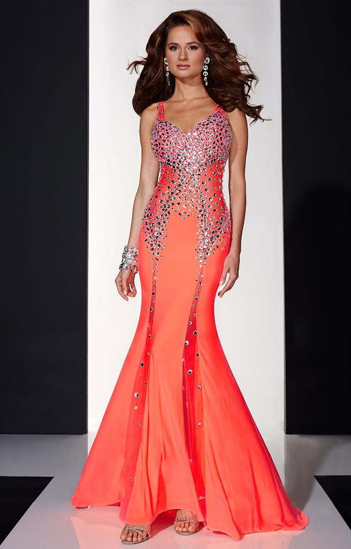 Panoply - 14685 Embellished V-neck Mermaid Dress