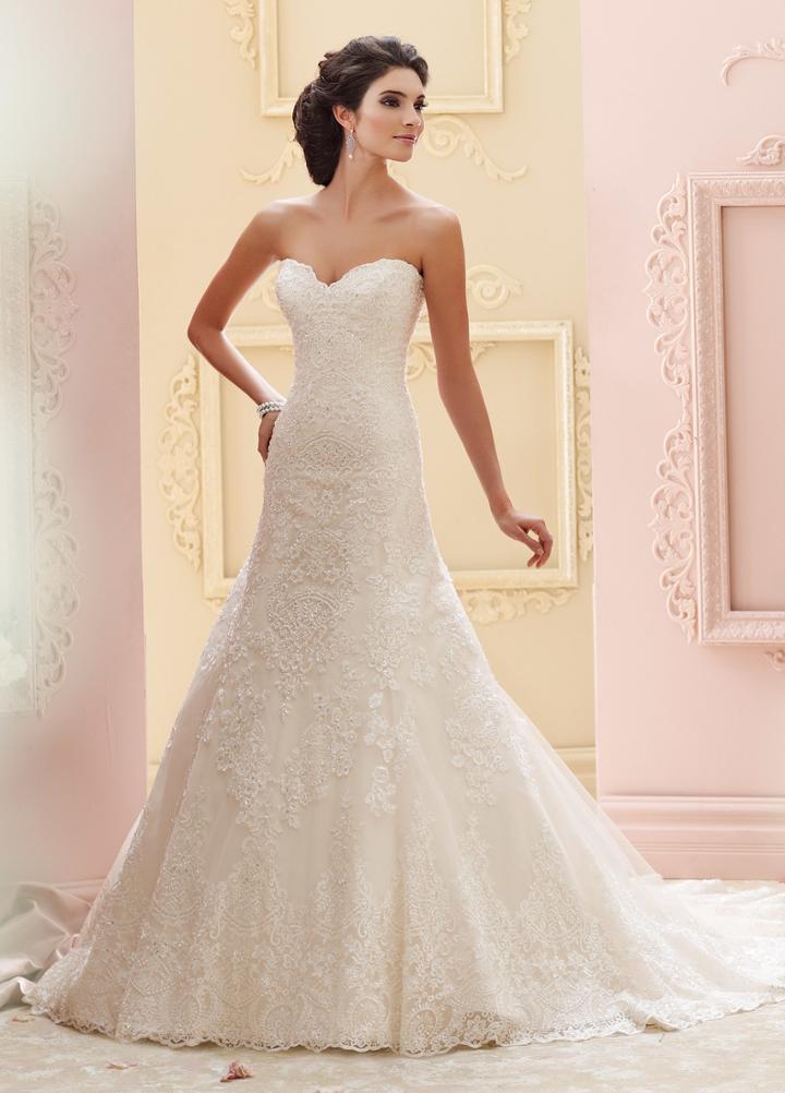 Martin Thornburg For Mon Cheri - 215265 Embroidered Strapless Wedding Gown