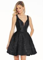 Ashley Lauren - 4065 Accented Plunging V-neck Mikado Cocktail Dress