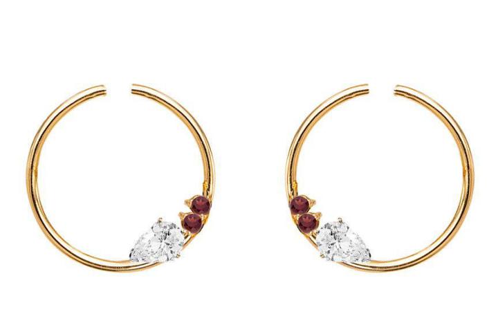 Bonheur Jewelry - Aveline Garnet Gold Earrings
