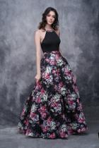 Nina Canacci - 5106 Halter Floral Printed A-line Dress