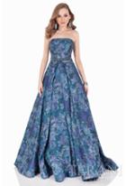 Terani Evening - Strapless Floral Print Ball Gown 1621e1500