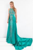 Rachel Allan Prima Donna - 5003 Beaded Gown With Satin Overskirt