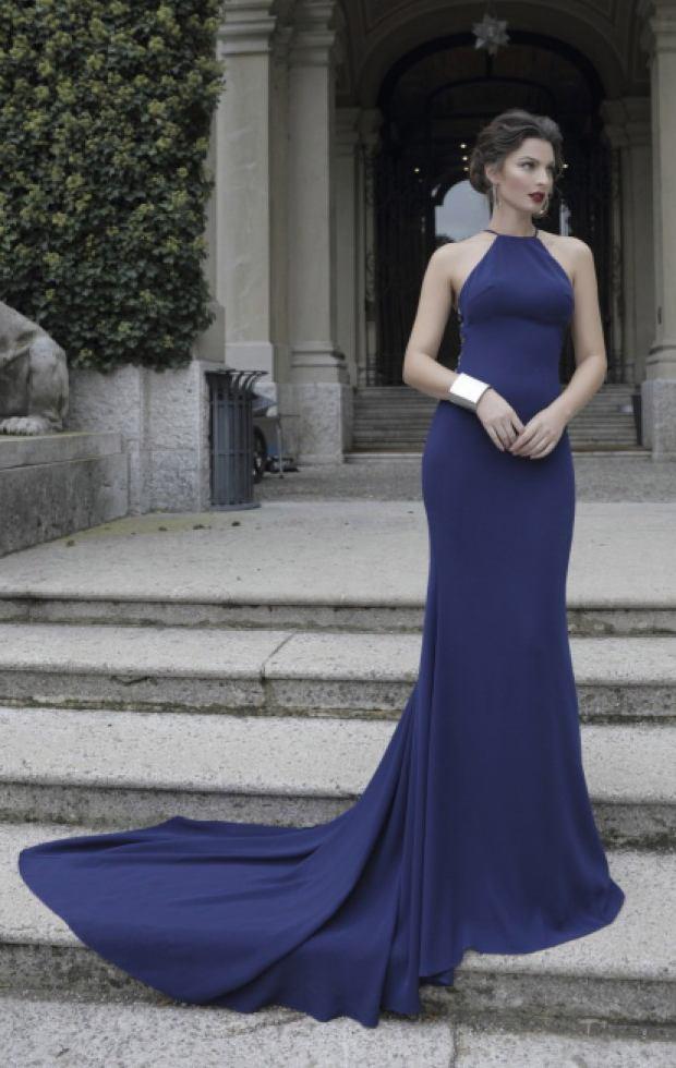 Tarik Ediz - Halter Neck Embellished Gown 92846