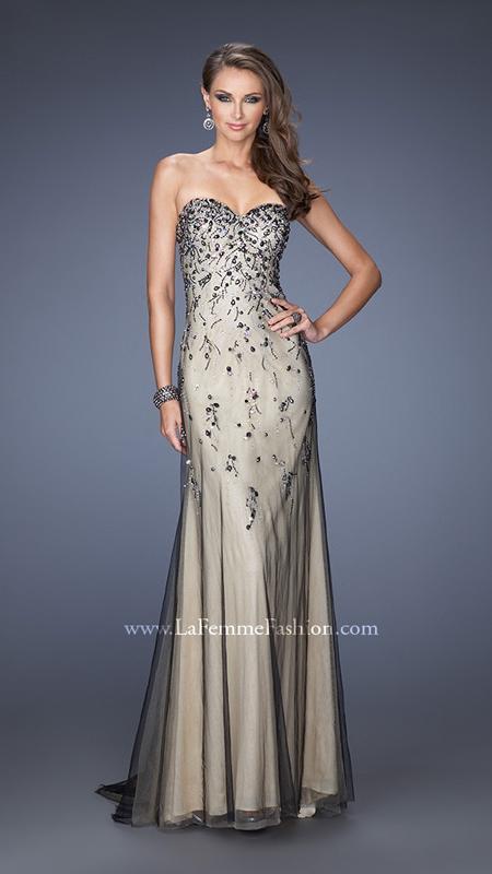 Gigi - Embellished Sweetheart Two-toned Strapless Evening Dress 20080