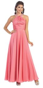 May Queen - Mq-780 Adorned Ruched Bodice Halter Gown