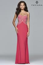 Faviana - S7701 Jersey Sweetheart Evening Dress With Rhinestone Details