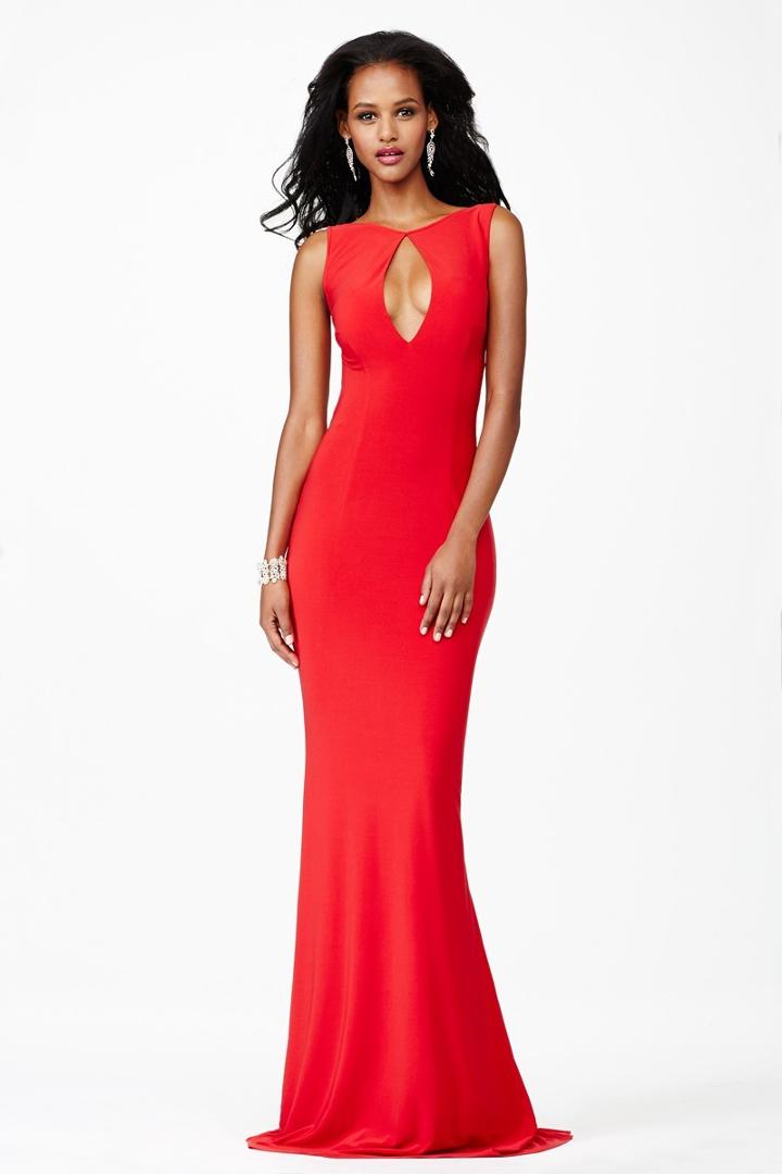Jovani - Jvn25409 Fitted Jersey Keyhole Dress