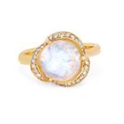 Logan Hollowell - Moonstone Bloom Ring With Diamonds