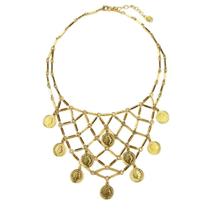 Ben-amun - Moroccan Coin Chandelier Collar Necklace