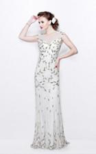 Primavera Couture - Exquisite Multi-colored Leafy Patterned Long Dress 1812