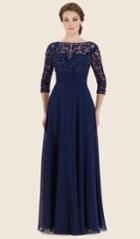 Rina Di Montella - Rd2626 Embellished Illusion Bateau Chiffon Dress