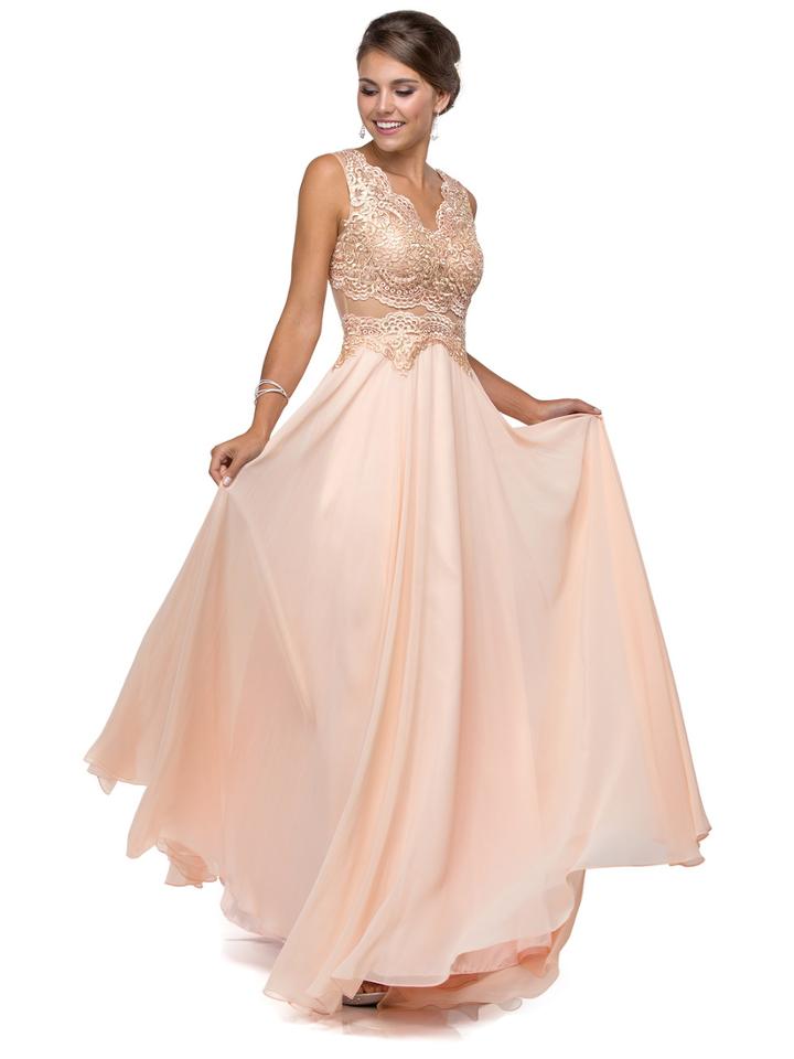 Dancing Queen - Embroidered V-neck A-line Prom Dress 9429