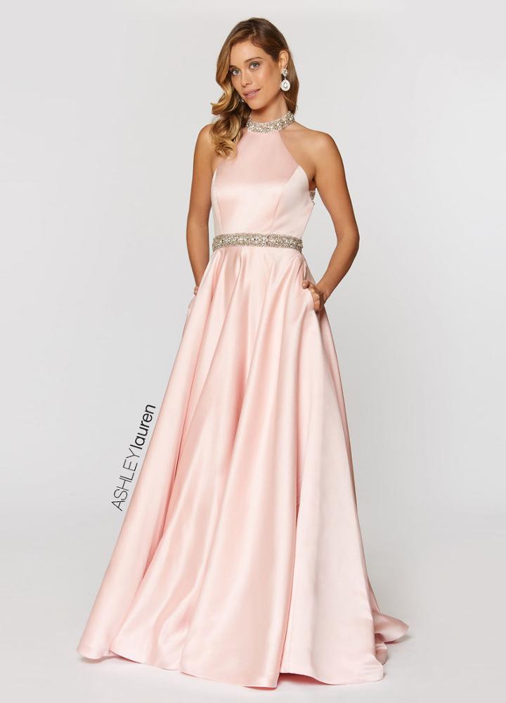 Ashley Lauren - 1208 Beaded High Halter Ballgown