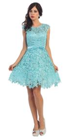 May Queen - Mq1281 Beaded Floral Cocktail Dress