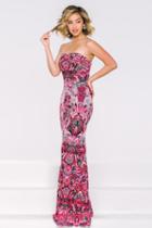 Jovani - 42970 Strapless Multicolored Print Long Dress