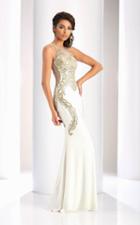 Clarisse - 4853 Gilded Glittering Illusion Evening Gown