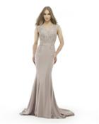Morrell Maxie - 15876 Cap Sleeve Beaded Lace Illusion Mermaid Gown