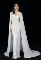 Angela And Alison - 981155 Sleeveless Beaded Gown With Cape