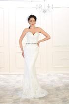 May Queen - Rq-7507 Strapless Appliqued Fitted Bridal Dress