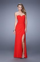 La Femme - 21193 Strapless Ruched Sheath Gown