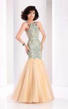 Clarisse - 4856 Beaded Ruffled Mermaid Gown