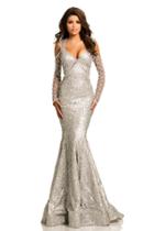 Johnathan Kayne - 8106 Cold Shoulder Beaded Mermaid Gown