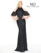 Mac Duggal - 40877r Lace Applique Cold Shoulder Evening Dress