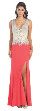 May Queen - Embellished Sleeveless Long Dress Rq7194