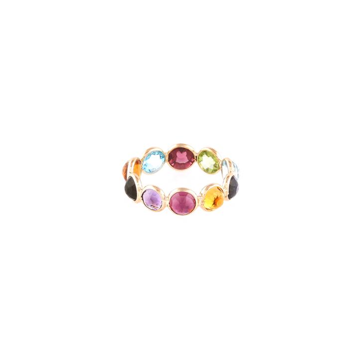 Tresor Collection - Multicolor Stones Rd. Ring In 18k Yg
