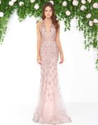 Mac Duggal - 50455d Sparkling Bejeweled V-neck Evening Gown