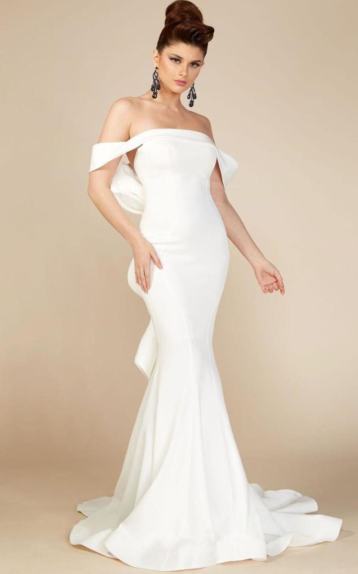 Mnm Couture - Off-shoulder Ruffled Mermaid Gown N0145