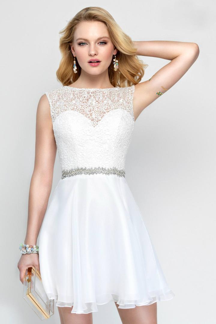 Alyce Paris - 3687 Short Dress In Diamond White