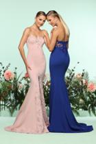 Zoey Grey - 31163 Lace Ornate Strapless Sweetheart Front Slit Gown