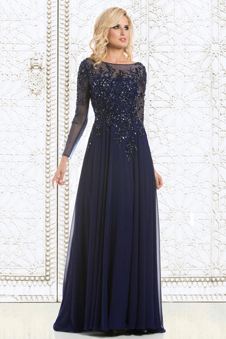 Feriani Couture - 26145 Dazzling Long Sleeve Evening Gown