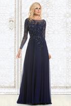 Feriani Couture - 26145 Dazzling Long Sleeve Evening Gown