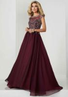 Tiffany Homecoming - 46137 Beaded Illusion Bateau Neck A-line Gown