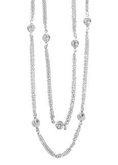 Heather Gardner - Cz Large Round Double Chain Layer Necklace