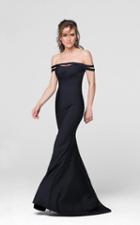 Tarik Ediz - Double Off The Shoulder Straps Sheath Dress 50008