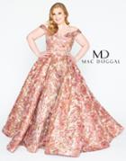 Mac Duggal - 67613f Floral Printed Off-shoulder Ballgown With Train