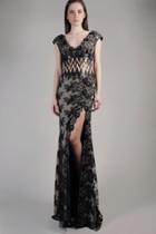 Beside Couture By Gemy - Cpf14 4105 Cap Sleeve Lace Illusion Gown